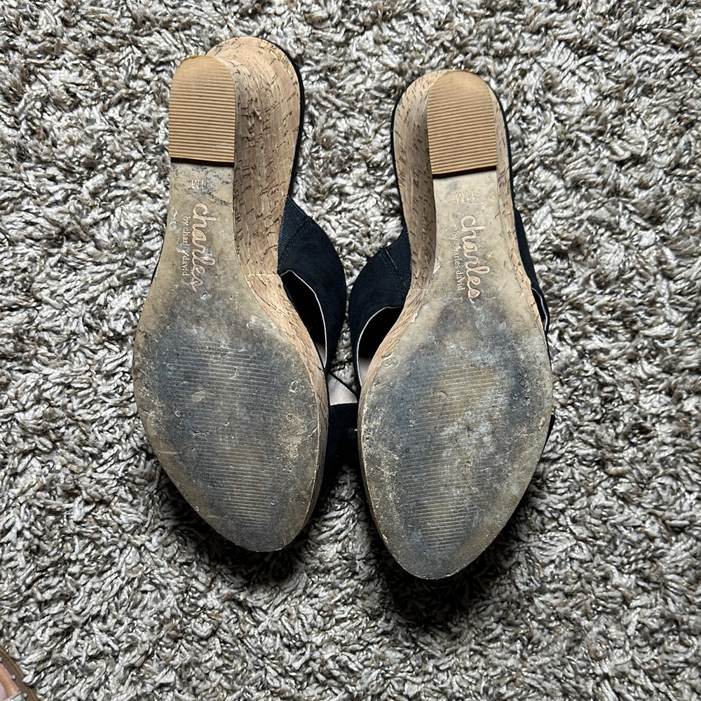 Charles By Charles David Black Crisscross Mules size 11 - Picture 6 of 6